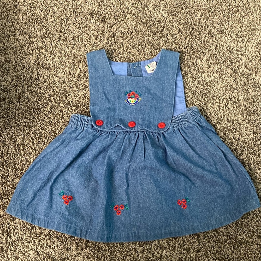 18 month old Small decorated denim dress 🎄
